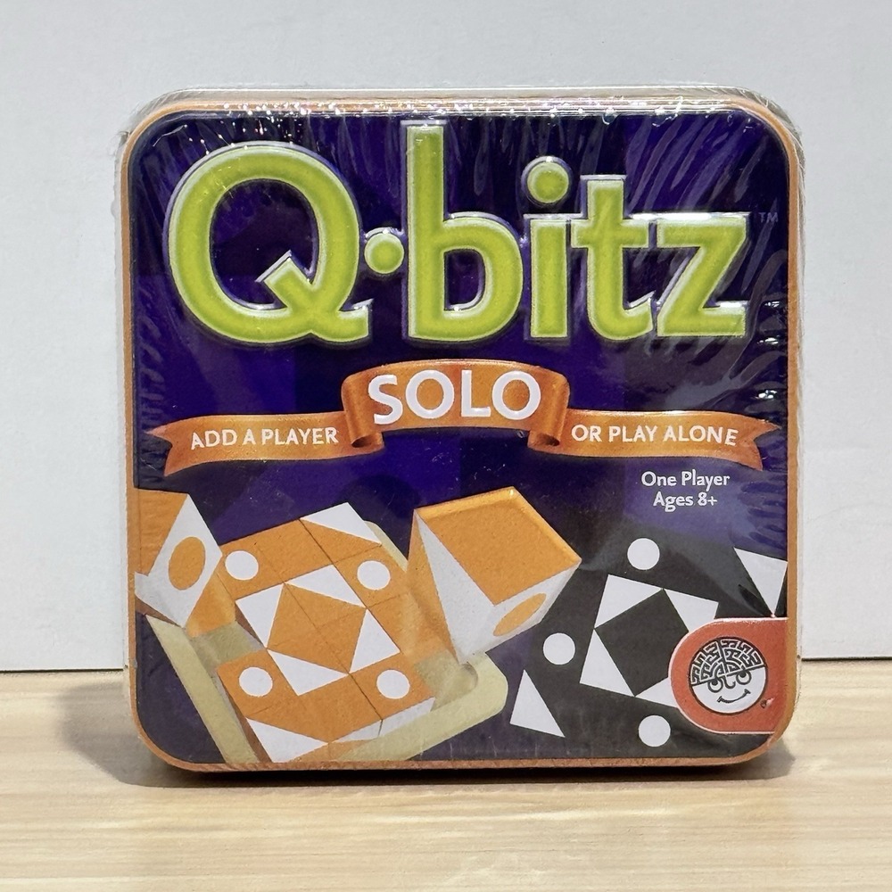 Q-bitz Solo Orange Edition Tin Puzzle Game MindWare Visual Dexterity Cubed 2012